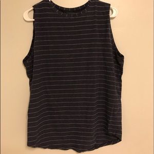 Navy Striped Lulu Workout Top